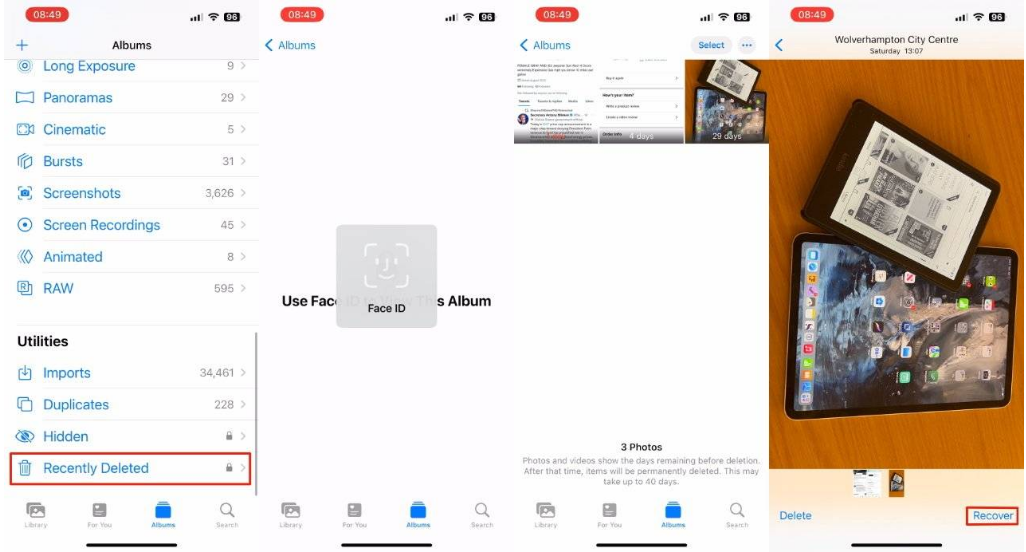 清城苹果14维修分享 iPhone14 上恢复已删除的照片 