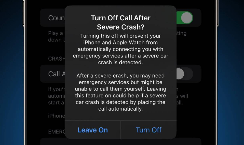 清城苹果14维修分享 iPhone 14 和 Apple Watch 上关闭崩溃检测 